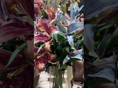 Europäische Art Retro-Simulation Farbgradient Berührung Lilienstrauß, Heimdekoration Simulation Blume