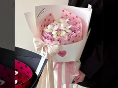 Die beliebte Walzer-Polka-Punkte-Einzelstück-Form Blatt Blumenstrauß Verpackungspapier 520 Muttertag fl