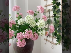 3-köpfige Holz gestickte Kugel Simulation Blume falsche Blume Heimdekoration weiche Dekoration Hochzeit