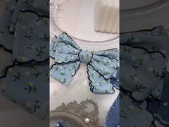 Knospenkante/gerade Kante Einseitige kleine Blumenimitation Denimband