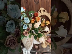 Simulierte Blumenrosen, 6-köpfige Dora Rose Wasserfall, Fake Blumendekoration, Hochzeitsstrauß Großhandel