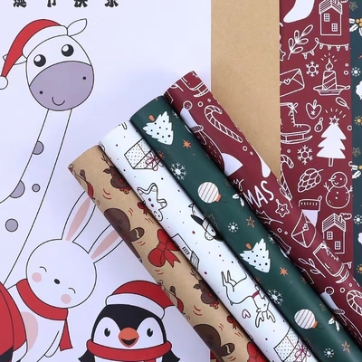 Ein guter Preis. Frohe Weihnacht-Geschenk-Packpapier 58cm x 58cm Druckblätter des Kraftpapier-20 in der Tasche Online