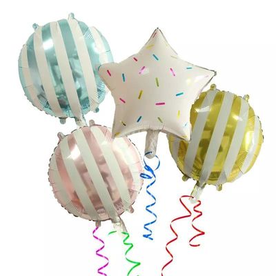 kaufen Runder Streifenmuster-Folien-Helium-Mylar-Ballon 18 Zoll für Tik Tok-Party-Dekoration Online-Herstellung