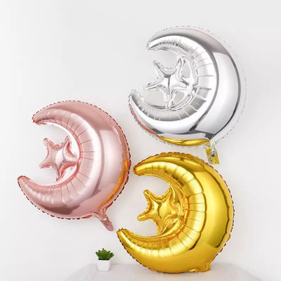 kaufen Moslemisches Eid Al-Fitr Hari Raya Ramadan-Mond-Stern-Aluminiumfolie-Ballon-Geschenk-Spielzeug 24Inch Online-Herstellung