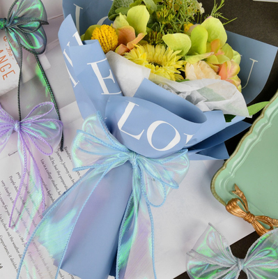 Ein guter Preis. Buntes Blumenpapierband Fischschwanz-Gauze Ribbon Cake Flower Packagings DIY Online