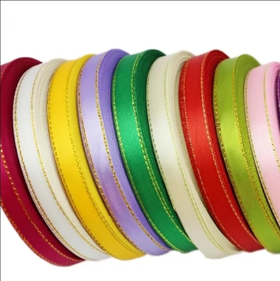 Ein guter Preis. High Tenacity Satin Bänder Pink Golden Edge Ribbon Großhandel Geschenkverpackung Bänder Online