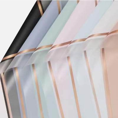 kaufen Koreanische Blumenverpackungspapier Plastikverpackungspapier mit goldenem Linienrahmen Vielfarben online manufacture