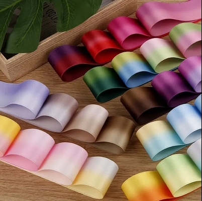 Ein guter Preis. Zweifarbiger Polyester-Baumwolldruck Satinband Haarbogen Material Zubehör Geschenk Blumenfolie Online