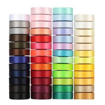 Ein guter Preis. 196 Farben Regenbogenband Single Double Face 100% Polyester Satin Wrap Band Roll Online