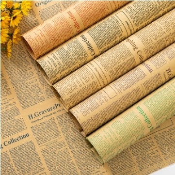 Ein guter Preis. 50*70cm Blumenverpackungspapier im Vintage-Englischen Zeitungsstil für Geschenkverpackungen Online