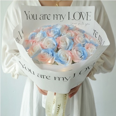 Ein guter Preis. Valentinstagsgeschenk zerkleinertes Eis blaue Rose Seife Blumenstrauß für Freundin Bestie ewiges Leben Blume Geburtstag Online