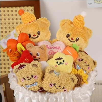 Ein guter Preis. Süßes Butterbär Bouquet Stoffspielzeug Zeichentrickfilm Kleine Puppe Geschenk Bouquet Für Freundin Online