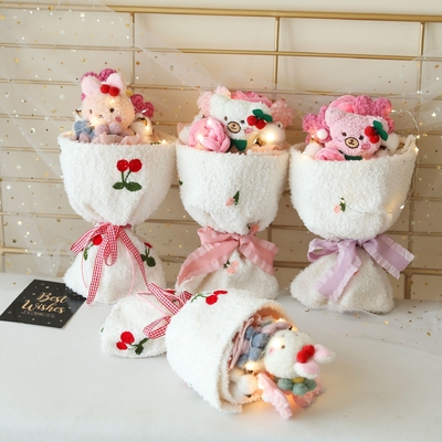 Ein guter Preis. Puppen-Bouquet Süßes Plüssiges Kaninchen-Puppen-Bouquet Weihnachts-Feiertagsgeschenk Fertiggewebe-Bouquet Online