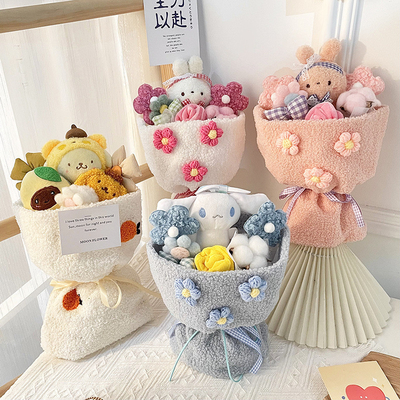 Ein guter Preis. Exquisite Cartoon Romi Plush Puppe Bouquet Kleiner Duft Stil Qixi Lehrertag Kleine Puppe Geschenk Handtasche Set Online