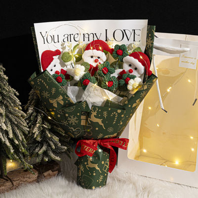 kaufen 20x33cm Handgewirkte Wolle Simulation Blumenstrauß mit mehreren Farboptionen Online-Herstellung