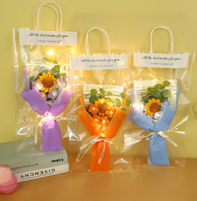Ein guter Preis. 25x45cm Sonnenblumen Simulation Gewirkte Garne Blumenarrangement Online