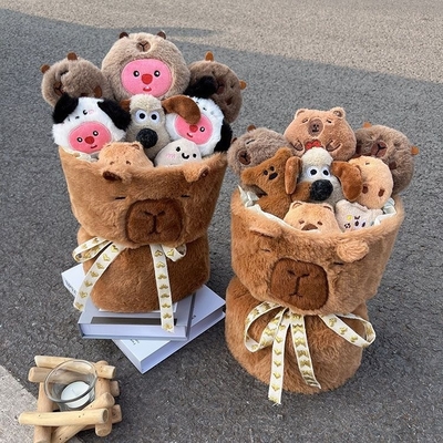 Ein guter Preis. Schöne 20x35cm Capybara Plush Puppe Zeichentrickpuppe Blumenstrauß großartiges Geschenk für Freundin am Valentinstag Online