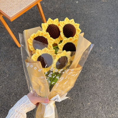 Ein guter Preis. Handgefertigte Kroketten Tulpen Bouquet Kit DIY Strickgarne Blumen Valentinstagsgeschenk für Freundin Lehrer Geschenk Online