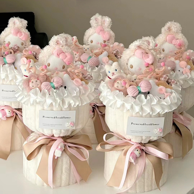 Ein guter Preis. Variety Dolls Plush Blumenstrauß Hallo Kitty Valentinstag/Jahr/Geburtstagsgeschenk für Kinder Online