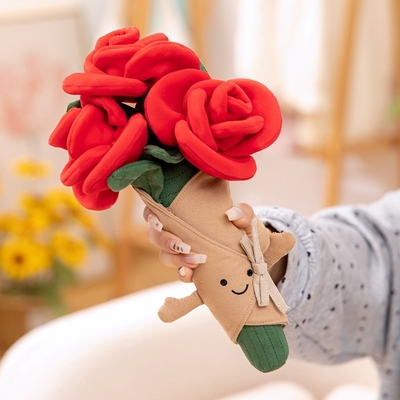 Ein guter Preis. Rose Variety Plüschtier Blumenstrauß Trostendes Geschenk für alle Anlässe 10x30cm Online