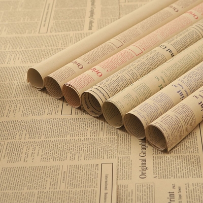 Ein guter Preis. Englisches Zeitungsverpackungspapier für Blumensträuße Blumenverpackungsmaterial - Vintage Kraftpapier Online