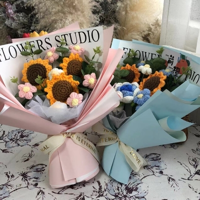 Ein guter Preis. Prüfung Geschenke Blumensträuße Getrocknete Blumen Wolle Sonnenblumen und Rosen für Freundin und beste Freunde als Geburtstags- oder Abschlussgeschenke Online