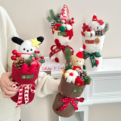 kaufen Weihnachtskarikatur Plüschpuppe Bouquet Endprodukt Weihnachtsgeschenk Geburtstagsgeschenk für Freundin online manufacture