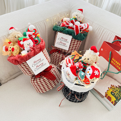 Ein guter Preis. Weihnachtsgeschenk Kreatives Cartoon Plush Puppe Bouquet Weihnachtsmann Puppe Fertigprodukt Geburtstagsgeschenk für Freundin und beste Freundin Online