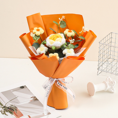 Ein guter Preis. 20x30cm Garnblumen in mehreren Farben Handgewebe Florales Geschenk für den Valentinstag oder als Bräutigam-Bouquet Online