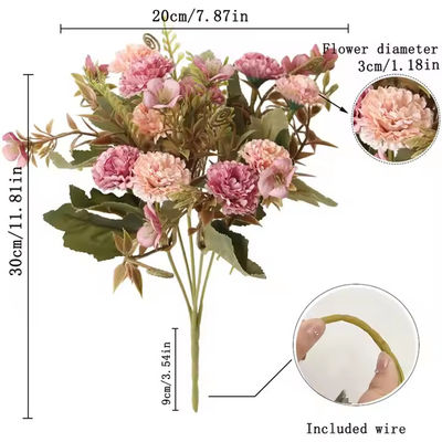kaufen Simulation Silber Dusty Rose Hochzeitsdekoration Weihnachtsfeier Rosenblumen Gold Kunstseidenblumen Blumenstrauß Online-Herstellung