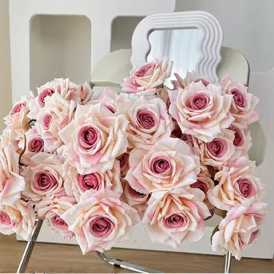kaufen Großhandel Billig Fälschung Blume 7 Kopf Seiden Rose Bouquet Kunstblume Rosa für Haus Hochzeitsdekoration romantisch Online-Herstellung