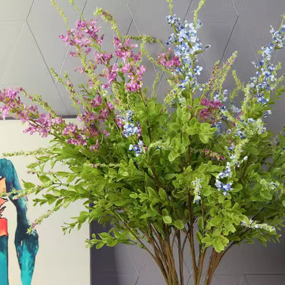 kaufen Künstliche Salvia Gras Kleine Wildblume Seidensalbei mit Blumen für Brautstrauß Hochzeit Dekorationspflanzen Online-Herstellung