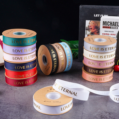 kaufen 2.5 Gewindeband, Blütenverpackungsband, Blütenkunst, Warmstempel, Gürtelband, LOVE Englischbuchstaben Blütenkrawatte online manufacture