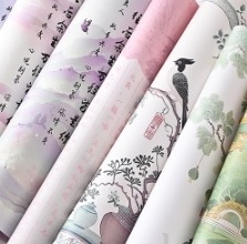 kaufen Valentinstag Altestil Ölmalerei Lotus Unterglas Schönheitsblumen Verpackungspapier online manufacture