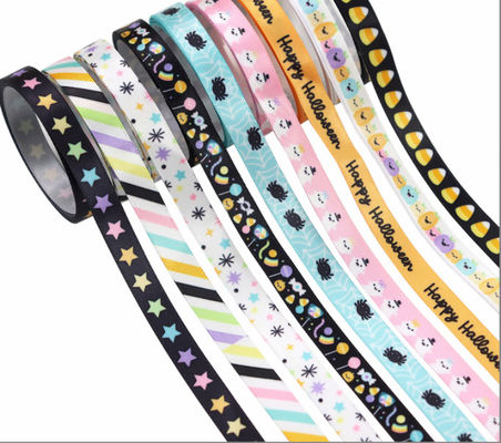 kaufen 10mm Neues Produkt Halloween-Szene Atmosphäre Kürbis Geister Spinne Süßigkeiten Trickmacher Band Atmosphäre Dekorationsband Online-Herstellung