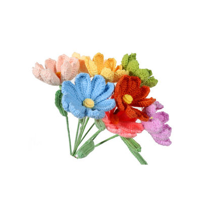 Ein guter Preis. Handgefertigtes Strickgarn Gesangblume Fertigprodukt Simulation Blumenstrauß Heimdekoration kreatives Ornament Handgefertigtes Garn Gesangblume Online