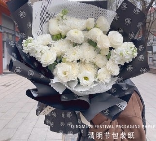 Ein guter Preis. Wasserdichtes Kamellienblüten Qingming-Fest erinnert sich für immer an das Blumenverpackungspapier Online
