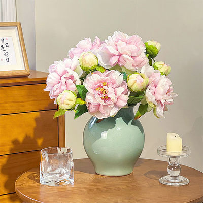 kaufen Hochwertige Pfingstblumen und künstliche Pfingstblumen, dekorative Blumen im chinesischen Wohnzimmer, Blumenverzierungen für den Esstisch, Pfingst künstliche Blumensträuße. Online-Herstellung