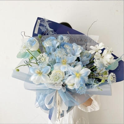 Ein guter Preis. Verdickte Geleefolie, farbiges halbtransparentes Cellophane, Blumensträuße, wasserdichte Blumenverpackung, Kristallpapier, Verpackungsmaterial für Blumenkunst Online