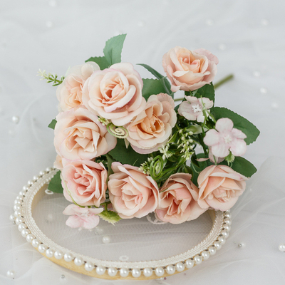 kaufen 10 Nordische Frühlingsrosen Simulierte Blumenstrauß Kunststoff Fälschungen Blumen Zuhause Hochzeitsdekoration Blumenarrangement Seidenblumen online manufacture