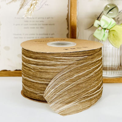 kaufen 7cm/100m kundenspezifischer Gewebter Gürtel im koreanischen Stil mit zweifarbigem Blitz vertikaler Falten-Schnee-Gauze-Design Online-Herstellung