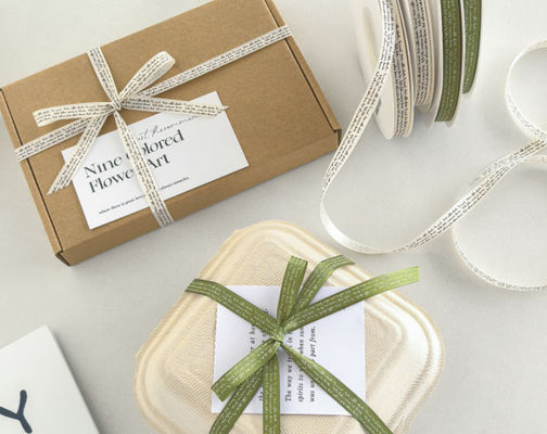 kaufen 1 cm Grüner Band Englischer Brief DIY Material Verpackung Blumenband Dekorationsgeschenkfach Handgefertigt Online-Herstellung