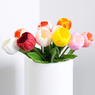 Ein guter Preis. Simuliertes Blumenstrauß mit feuchtem Touch, Laterne Tulpe, hochwertige Blumenarrangement, Wohnzimmerkuchendekoration, falsche Blumendekoration, getrocknete Blumen Online