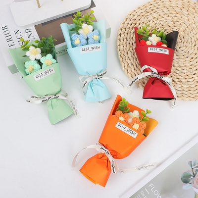 Ein guter Preis. 520 Valentinstag Ins Mini-Imitation gestrickte Wolle Puff Blumenstrauß Geschenk für Geburtstagsgatte Freund Online