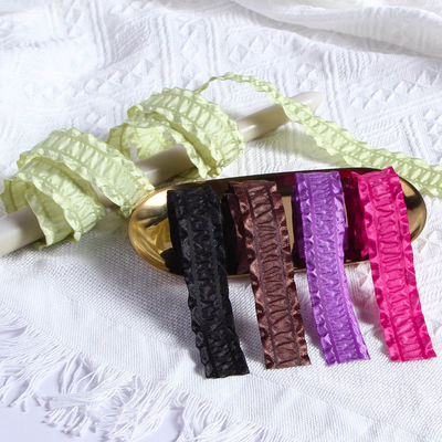 kaufen Umweltschonendes gefaltetes Polyester-Rimmelrand Gewebter Bandbogen für DIY Haarzubehör und Geschenkboxverpackung Online-Herstellung