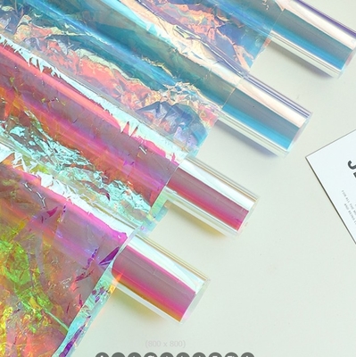Ein guter Preis. Farbiges Filmblumenverpackungspapier, Perlenblatt, Laser-Regenbogen, durchsichtiges siebenfarbiges Süßigkeitenpapier, farbiges Blumenverpackungsmaterial Online