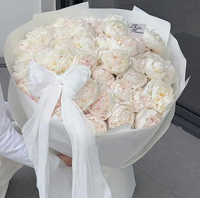 kaufen Französisch Perlen-Schnee-Satinen Stoff Blumenstrauß DIY Bogen Dekoration Blumenmaterialien Online-Herstellung