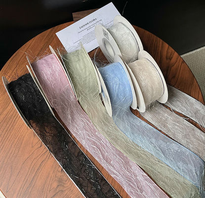 kaufen 4cm/10m Schwarzes Federband Blumenstrauß Krawatte Tassel Design für DIY Dekoration Blumenmaterialien Online-Herstellung