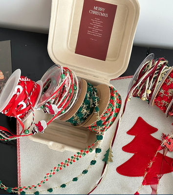 kaufen DIY Blumenmaterialien Grün 1cm/5m Weihnachtswebband für Dekoration und Geschenkboxen Online-Herstellung