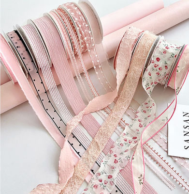 kaufen Rizhao Honig-Serie Band Blumenstrauß Dekoration Schwimmer Handgemachte Blumen DIY Geschenkverpackung Gürtel Polyester Material Farbe Festheit Online-Herstellung